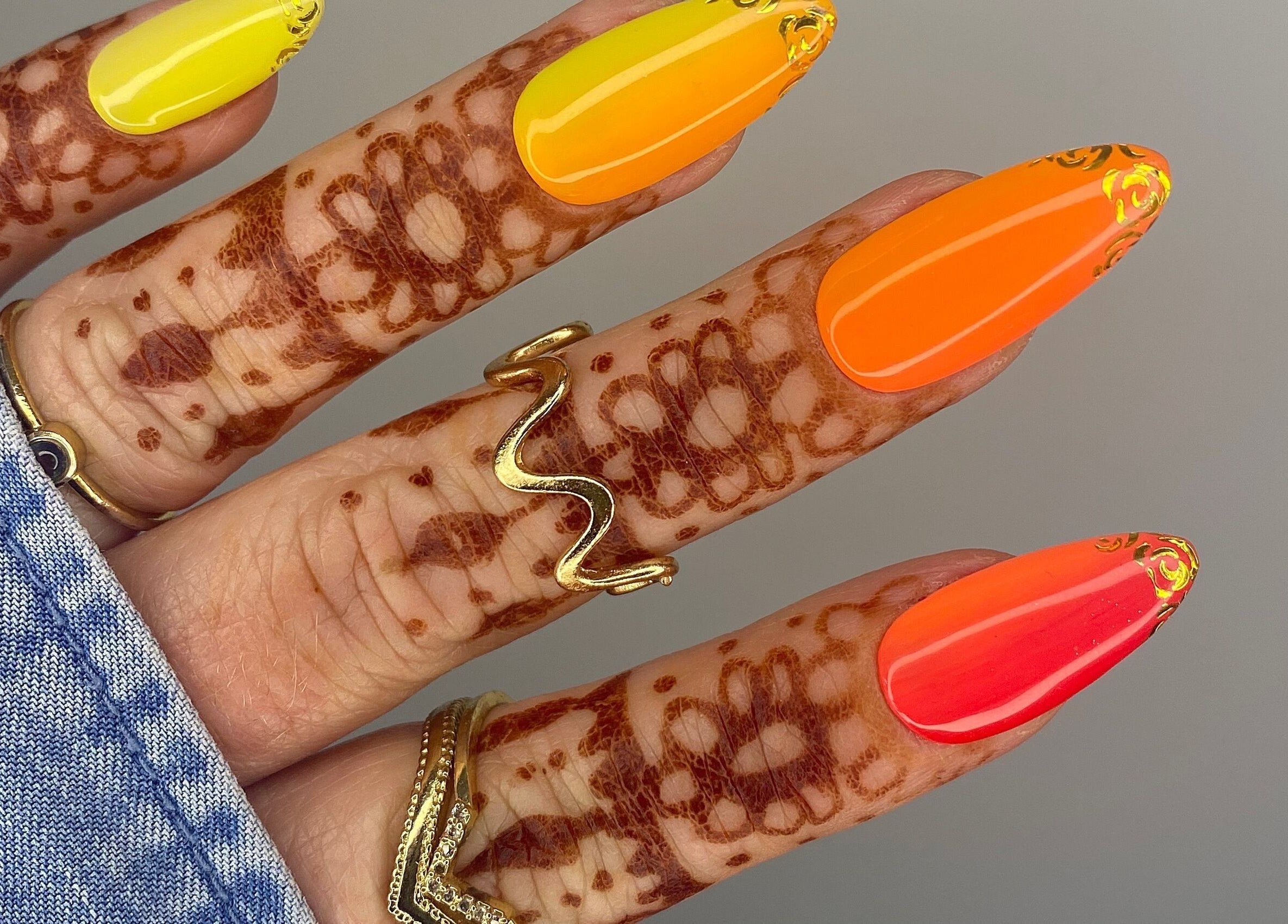 Vibrant henna and bright nails at Beauty Annex Hemyock, Hemyock, England, GB.