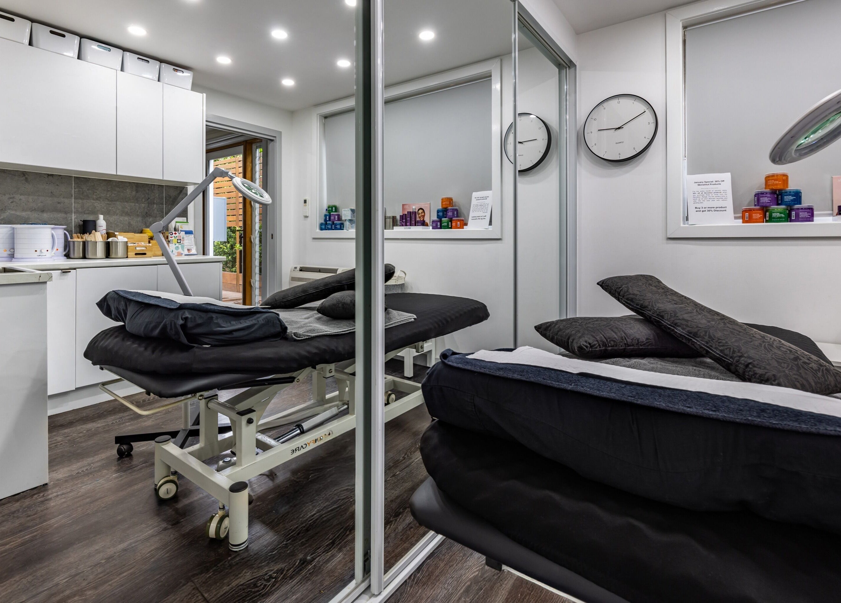 Modern treatment room at Ouch Waxing Studio in Bonnet Bay, New South Wales, AU with sleek furnishings.