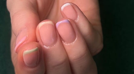 Close-up of elegant pastel nail art at Beauty By Anna Ashley, Beauty & Co, Abbot’s Langley, GB.
