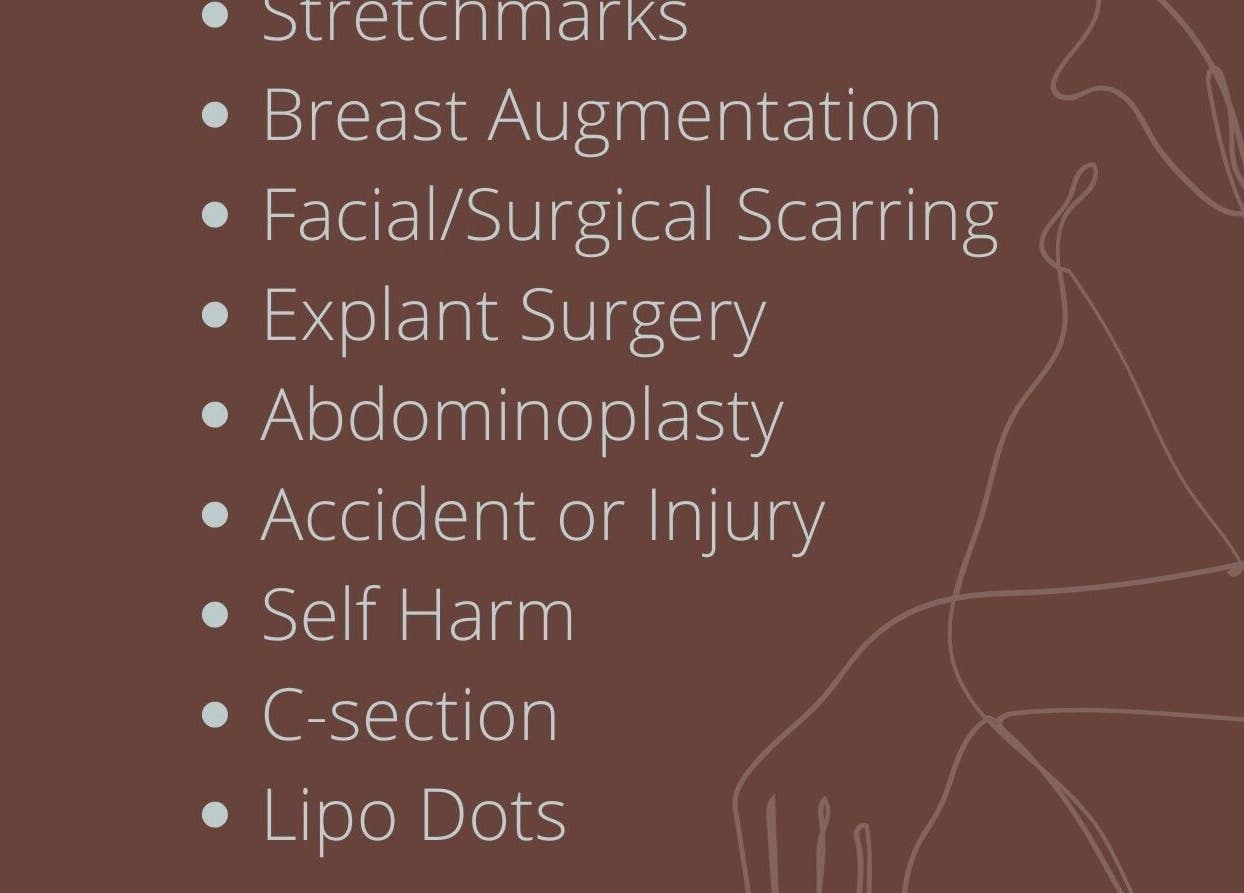 List of wellness services at NZBROWS, Tauranga, Bay of Plenty, NZ including scarring and surgery recovery.