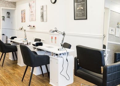 Chic nail art stations at SB Studio, Coulsdon, England, GB creating serene beauty experiences.