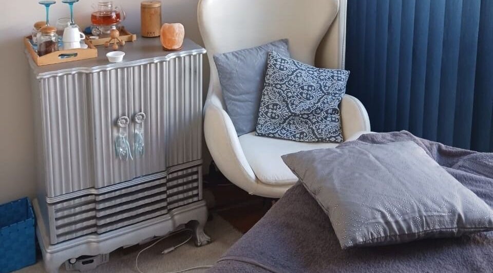 Elegant relaxation corner at Jia Life Wellness Spa at The Psychology Centre, Cape Town, Western Cape, ZA.