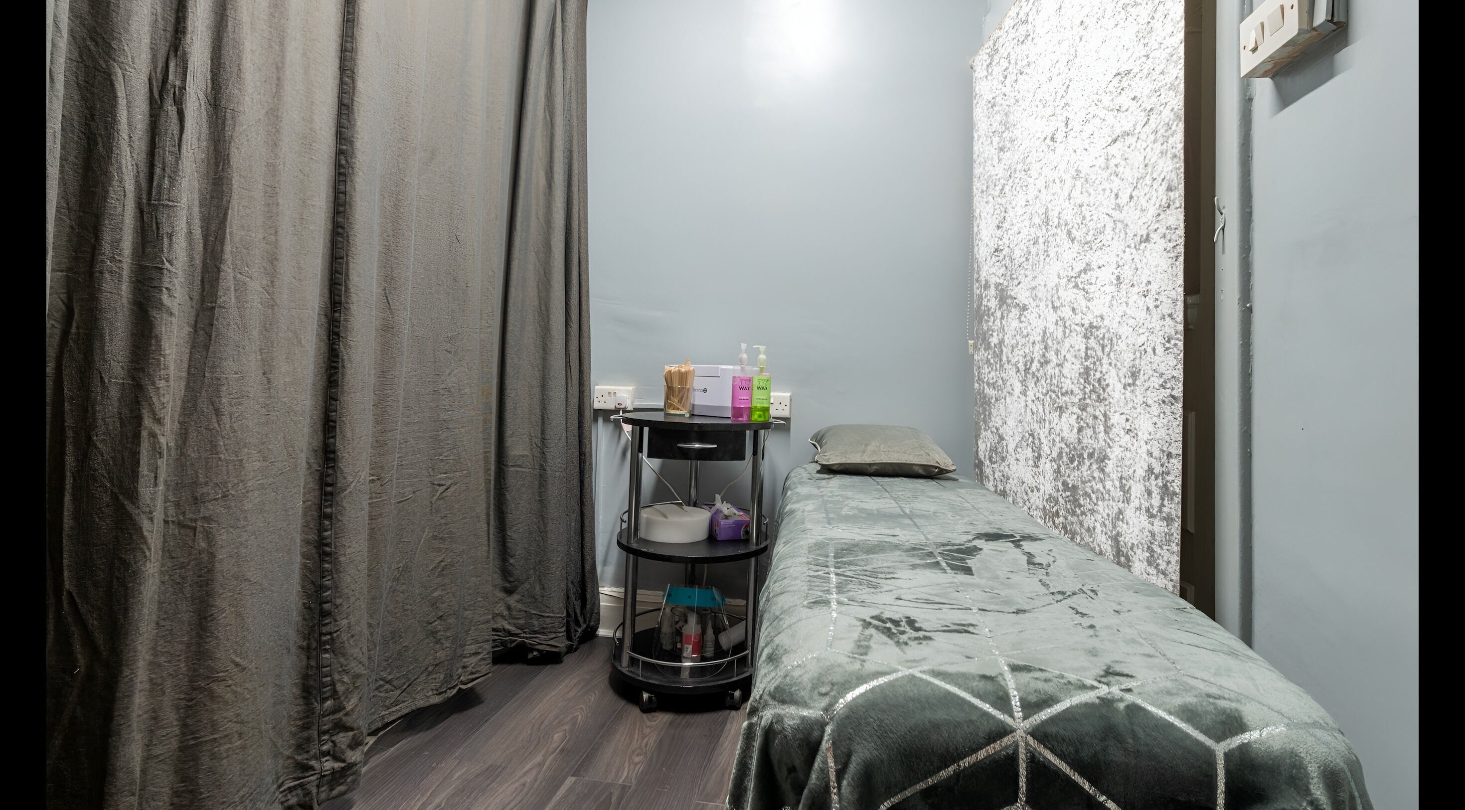 Treatment room at Vanessa's Lashes & Waxing studio, Manchester, England, GB offering a tranquil experience.