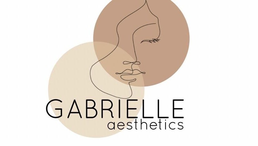 Minimalist logo for Gabrielle Aesthetics in Lichfield, England, GB featuring elegant line art face design.