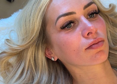 Close-up of a woman with lashes at Jessica Rose Beauty, Leigh on sea, GB.