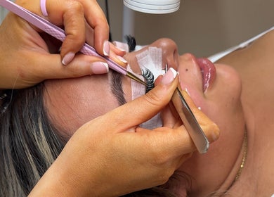 Eyelash extension service at Jessica Rose Beauty, Leigh on sea, GB, highlighting expert care.
