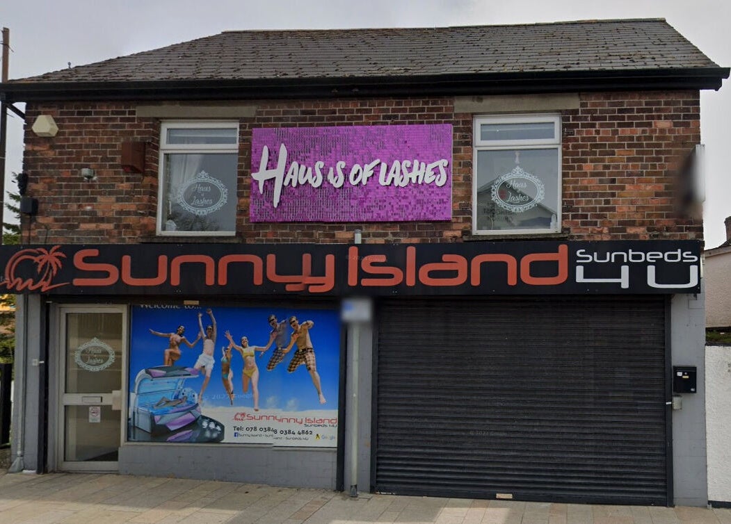 Exterior of 'Haus of Lashes' beauty center near Claire Scott Professional Hairstylist, Ballyclare, Northern Ireland, GB.
