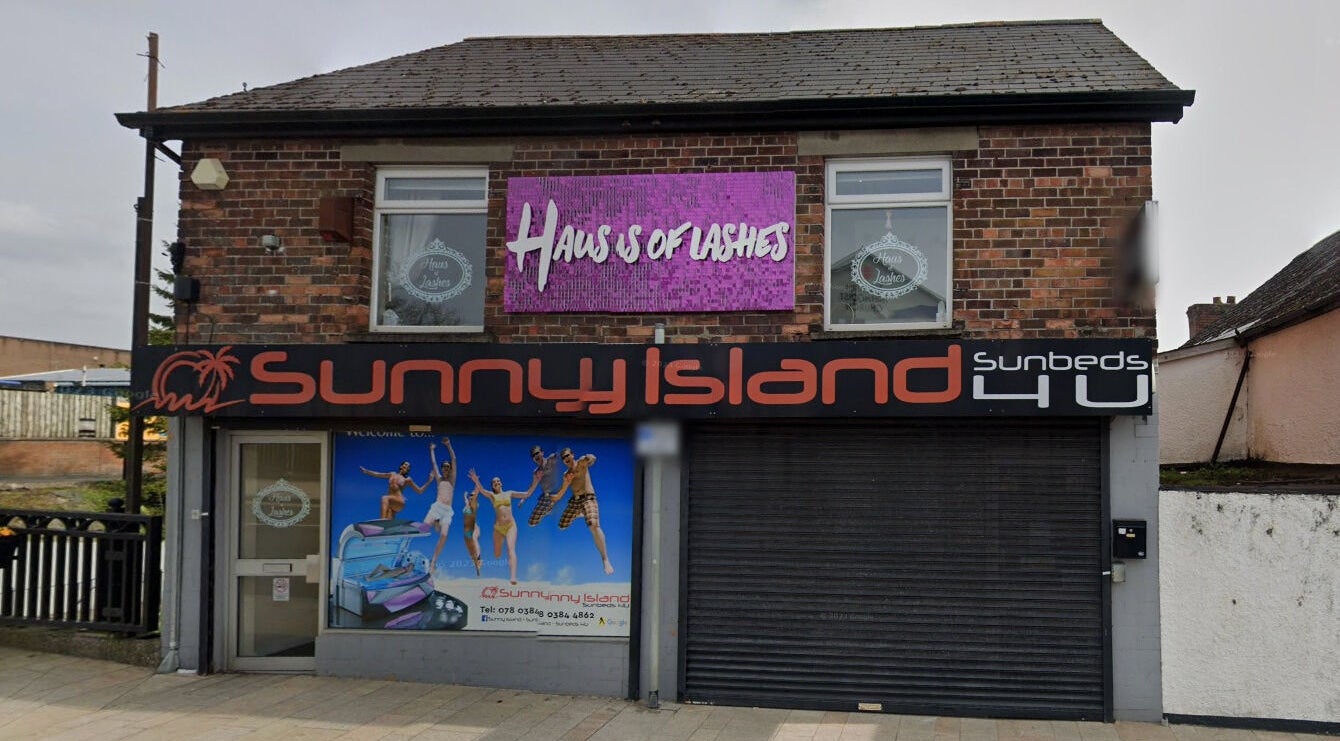 Exterior of 'Haus of Lashes' beauty center near Claire Scott Professional Hairstylist, Ballyclare, Northern Ireland, GB.