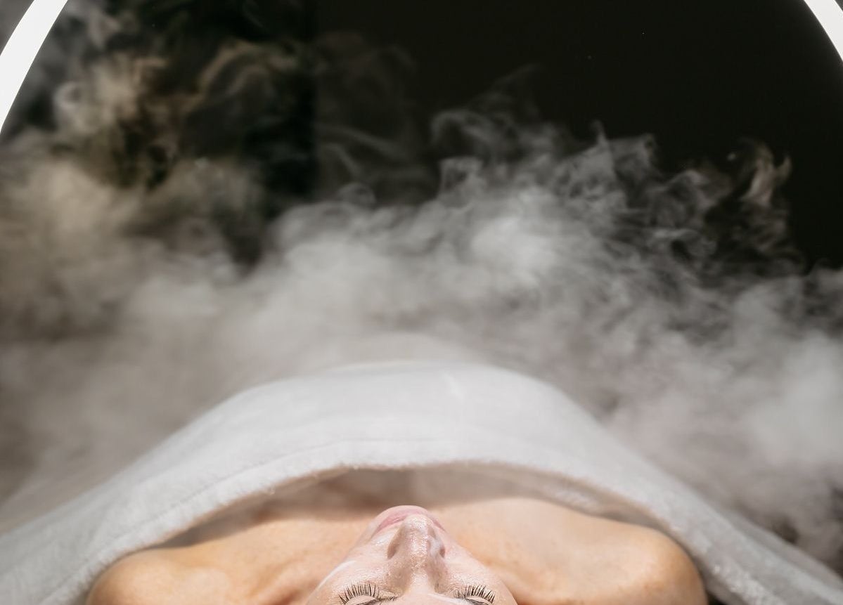 Relaxing facial steam at Allyson O’Brien | Nutrition & Advanced Aesthetics, Surrey, British Columbia, CA.