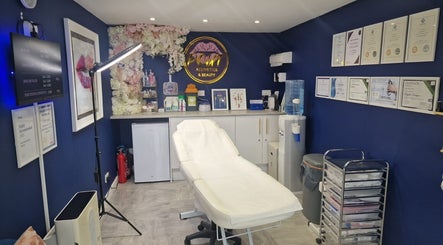 Sophisticated treatment room at Pout Aesthetics and Beauty, Blackpool, England, GB, showcasing professionalism.