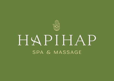 HapiHap Spa logo on a green background, located on Penafrancia Ave., Naga, Bicol, PH.