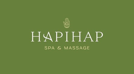 HapiHap Spa logo on a green background, located on Penafrancia Ave., Naga, Bicol, PH.