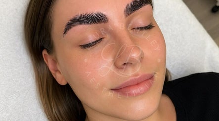 Close-up of perfect eyebrows after treatment at Laura Bentley, Solihull, England, GB.