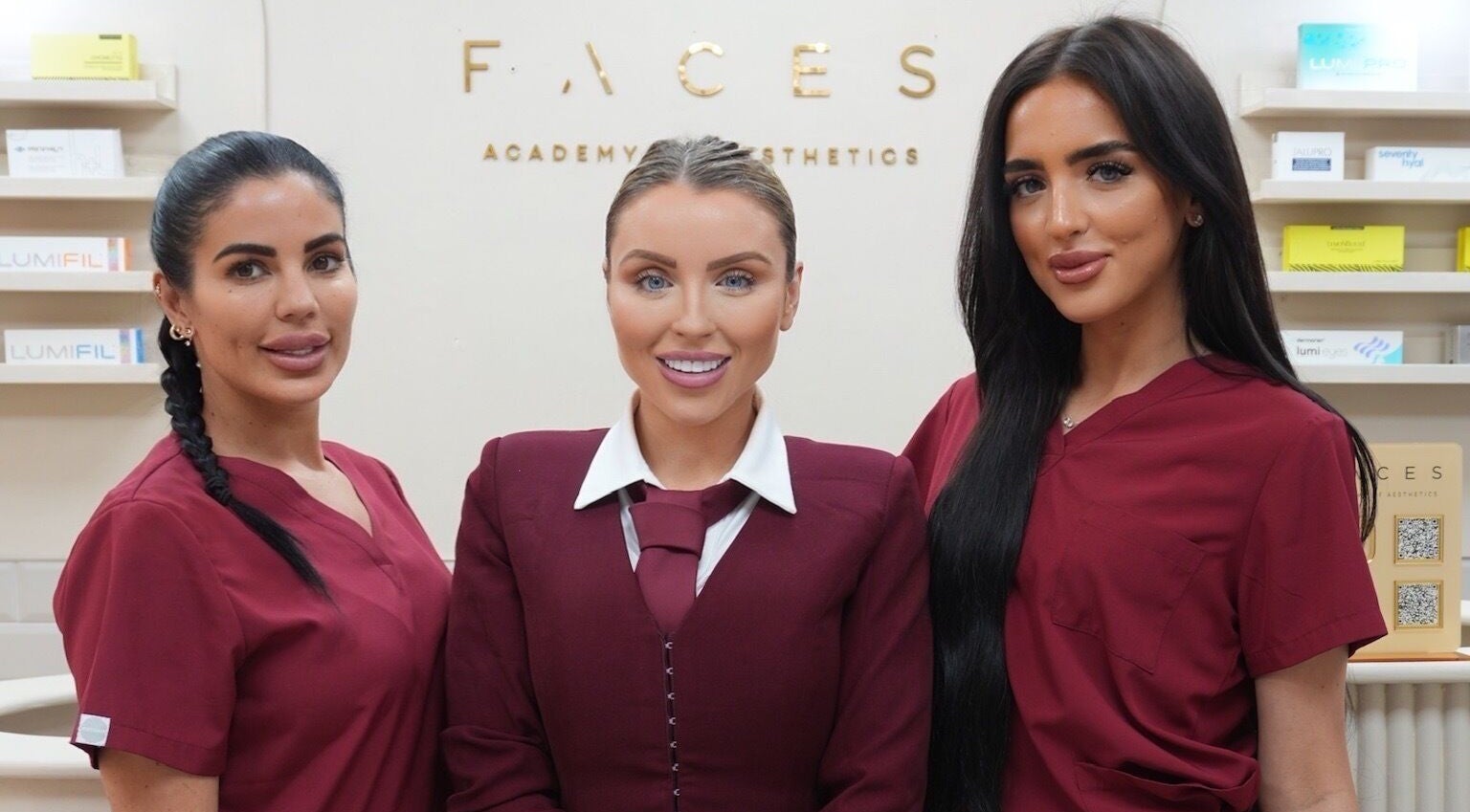 Team at Faces Aesthetics and Training, Warrington, England, showcasing expertise in beauty and wellness.