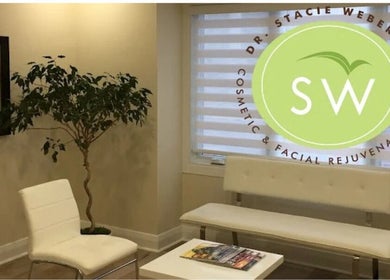 Modern lounge at Dr. Stacie Weber's Cosmetic & Facial Rejuvenation Clinic, Barrie, Ontario, CA.