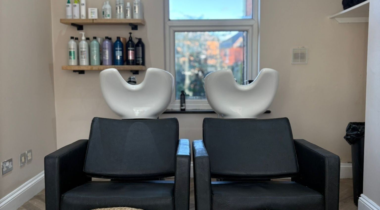 Luxurious hair wash stations at Turner and Tams in Chandler's Ford, England, GB, offering a premium experience.