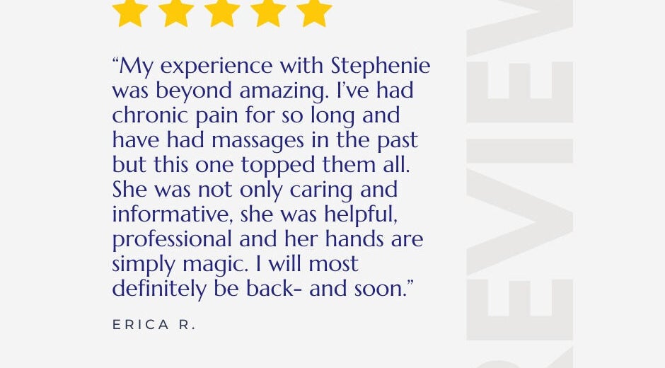 5-star customer review for Explicit Holistics in Little Elm, Texas, US praising exceptional massage service.