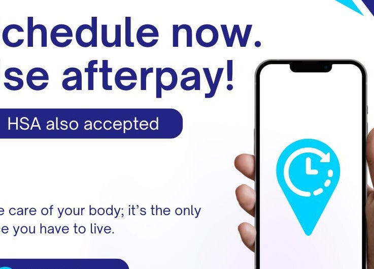 Booking services at Explicit Holistics in Little Elm, Texas using Afterpay via mobile app.