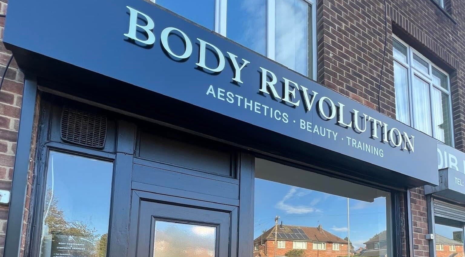 Exterior view of Body Revolution Aesthetics, a beauty and wellness venue in Leeds, England, GB.