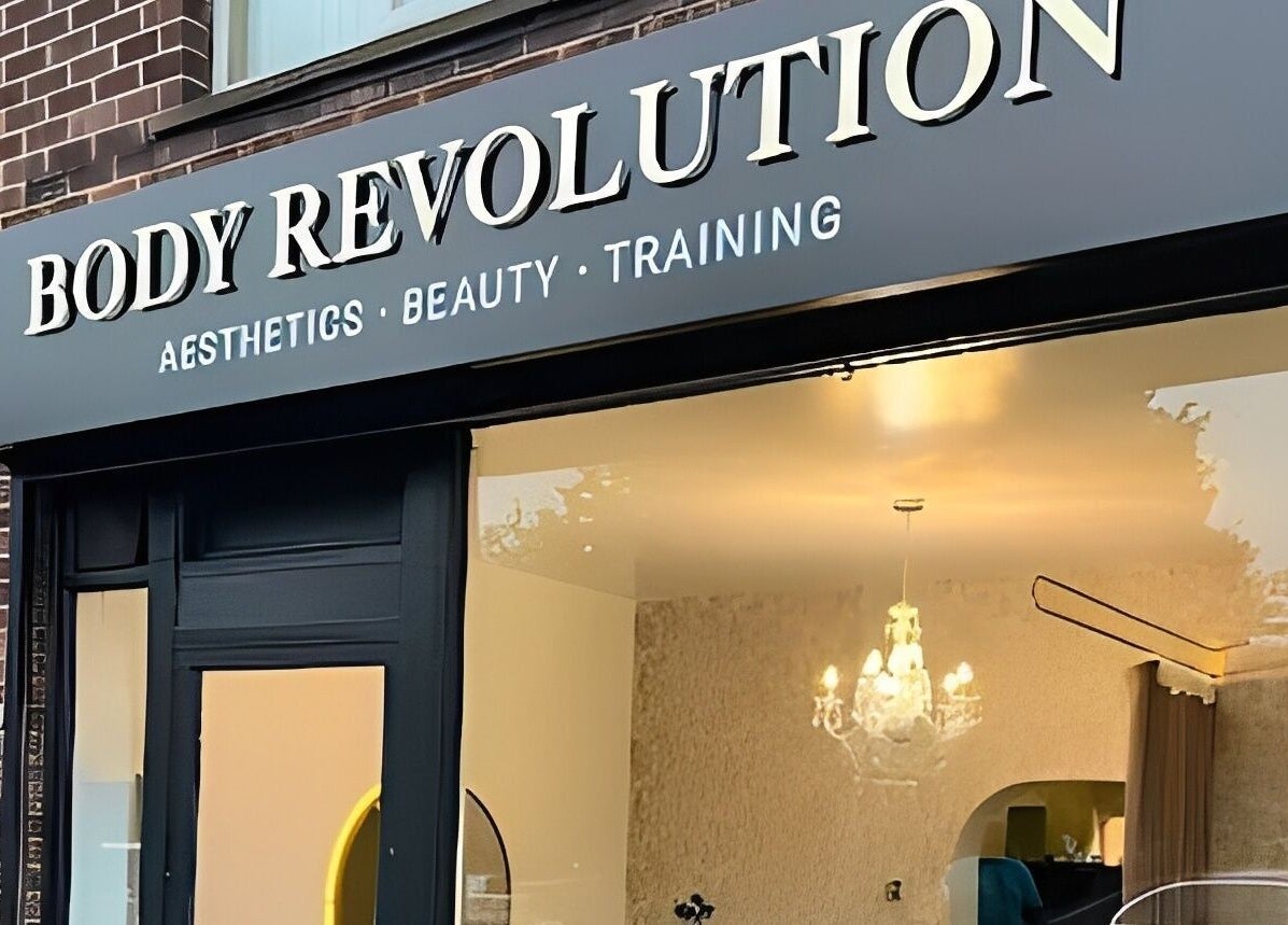 Exterior view of Body Revolution Aesthetics in Leeds, England, GB showcasing a chic and inviting entrance.