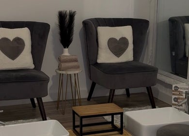 Elegant pedicure chairs in Tantalize spa, Telford, England, ideal for relaxing beauty treatments.