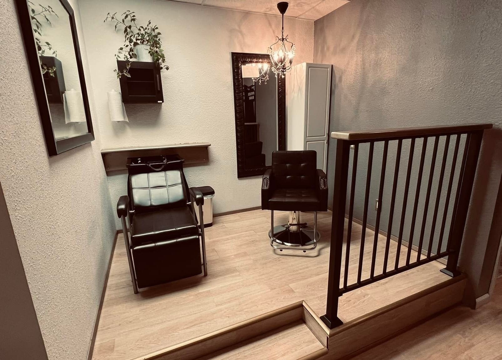 Elegant interior of Amore Lash Lounge in Auburn, California, US with stylish chairs and modern decor.