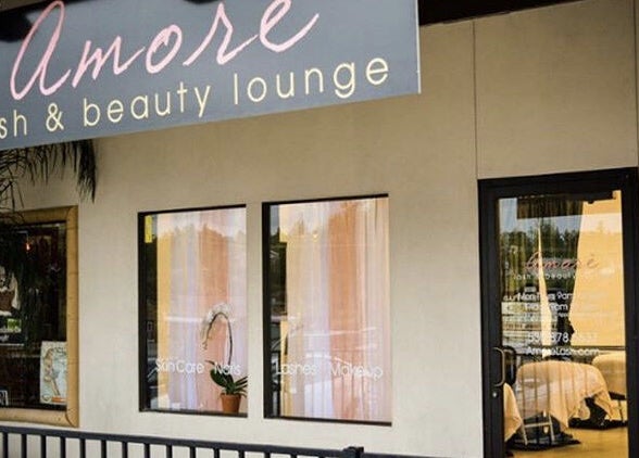 Front view of Amore Lash Lounge in Auburn, California, US showcasing its inviting entrance.