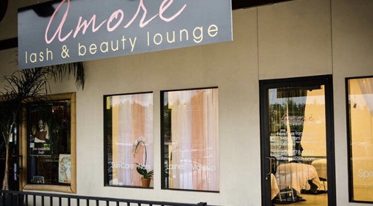Front view of Amore Lash Lounge in Auburn, California, US showcasing its inviting entrance.