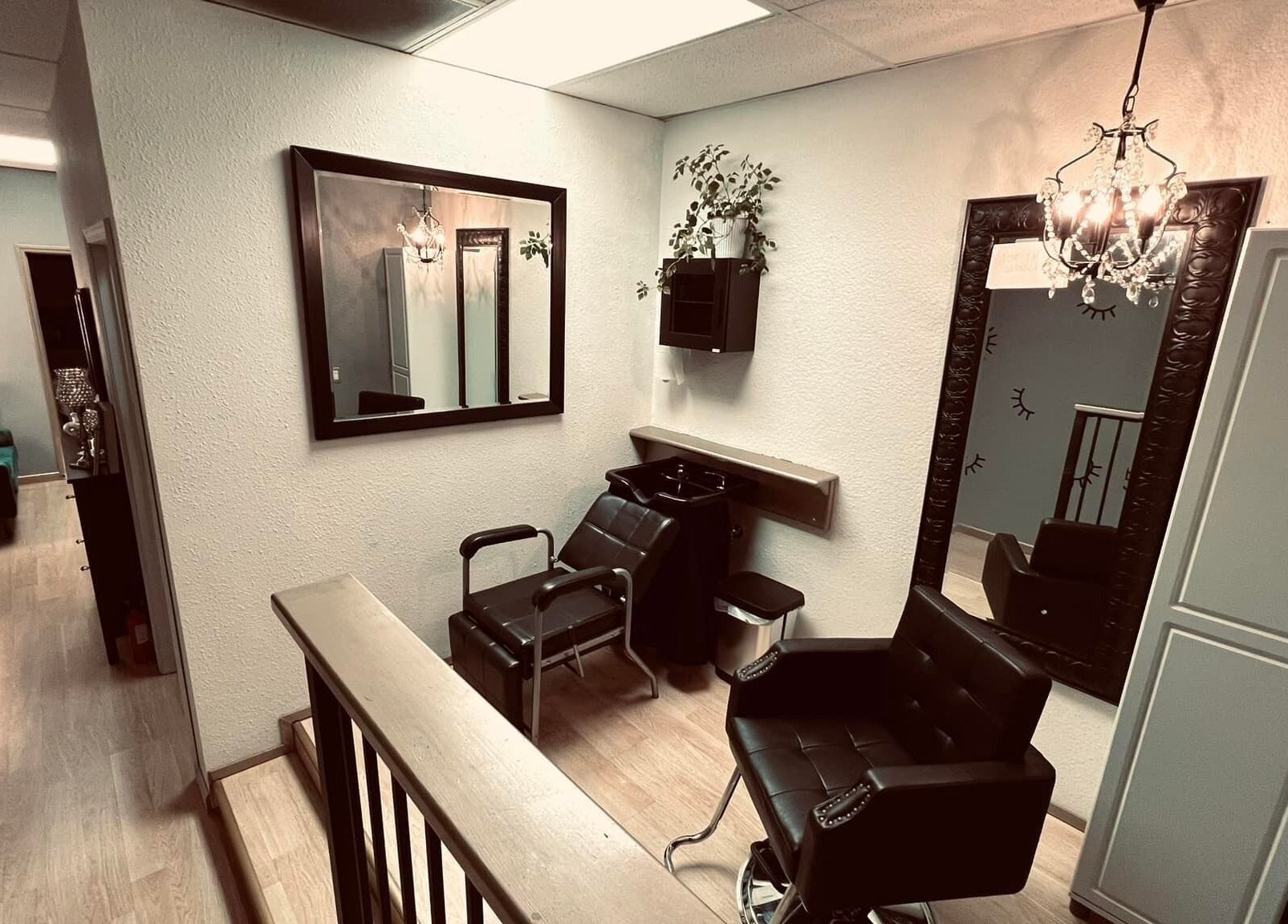 Chic styling area at Amore Lash Lounge in Auburn, California, US with elegant decor and plush seating.