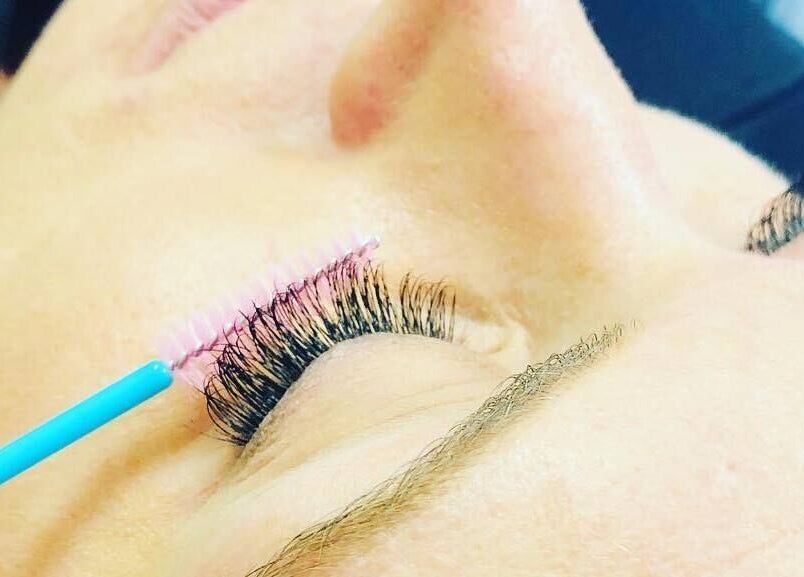Detailed lash application at Amore Lash Lounge in Auburn, California, US for enhanced beauty.