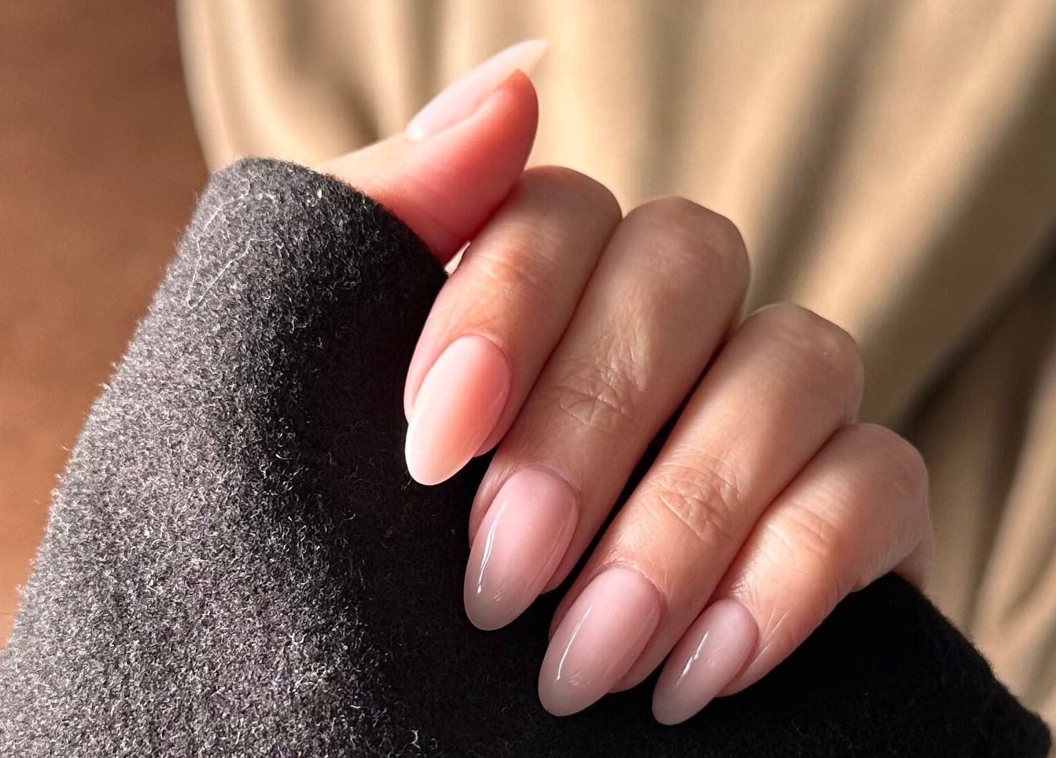 Close-up of elegant manicured nails at Rosé Nail House, Cape Town, Western Cape, ZA.