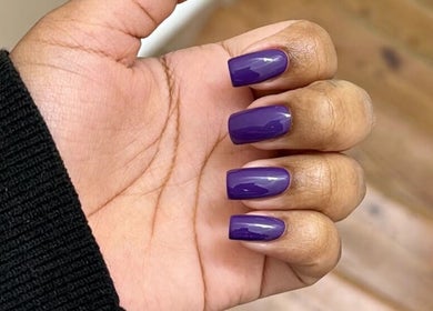 Vibrant purple manicure at Rosé Nail House, Cape Town, Western Cape, ZA. Chic nail art for all occasions.