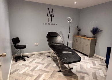 Sleek treatment room at Gemma Louise Hair and Beauty, Rawtenstall, England, GB, featuring modern decor and furnishings.