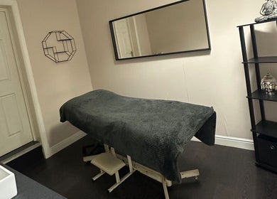 Calm treatment room at Gemma Louise Hair and Beauty, Rawtenstall, England, GB.