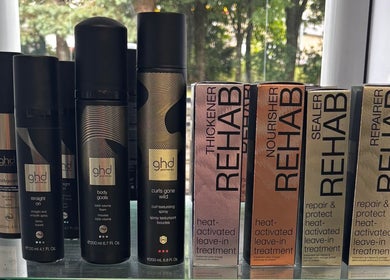 High-end haircare products at Gemma Louise Hair and Beauty, Rawtenstall, England, GB.