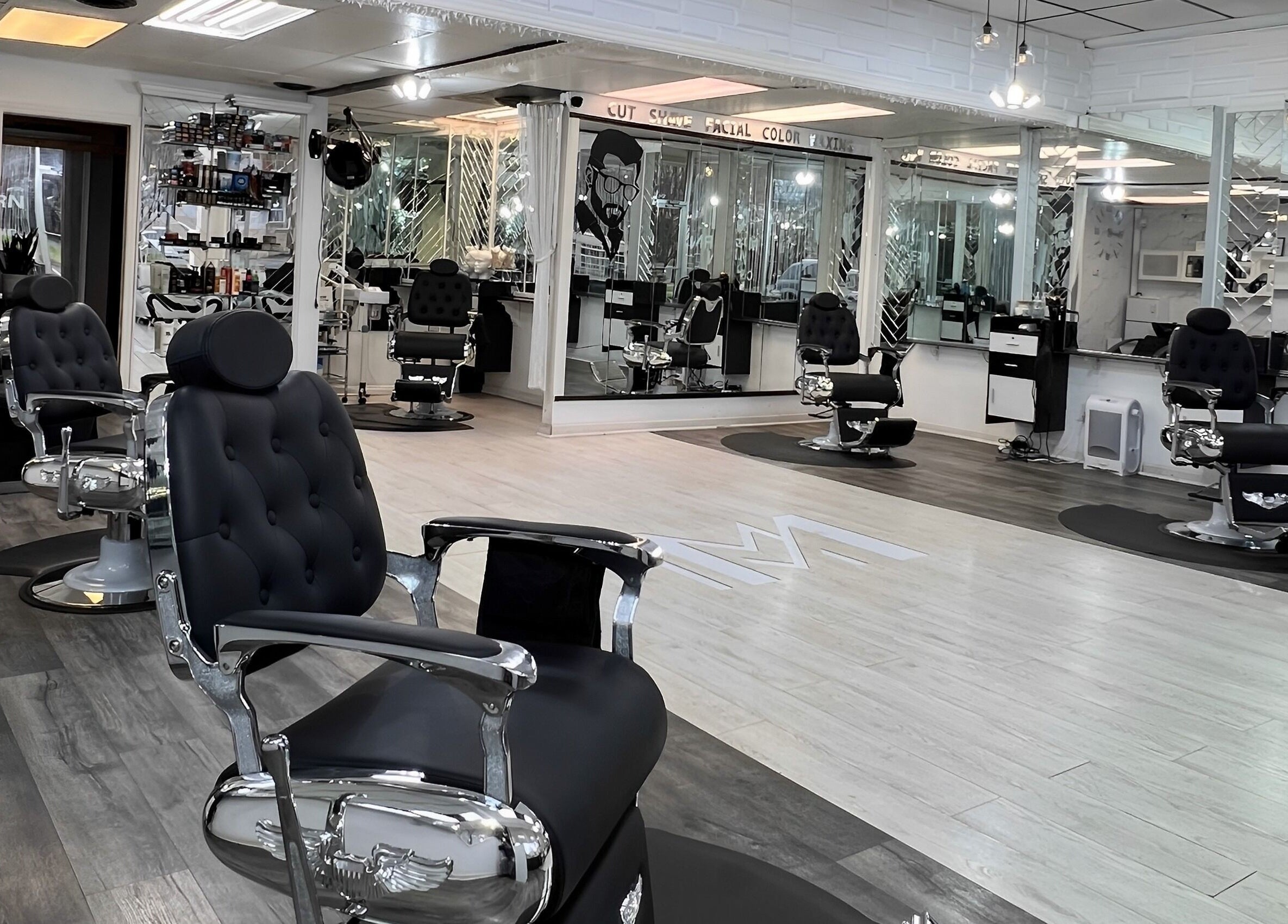 Modern Man South End offers sleek barber chairs in Charlotte, North Carolina, US, showcasing style and comfort.