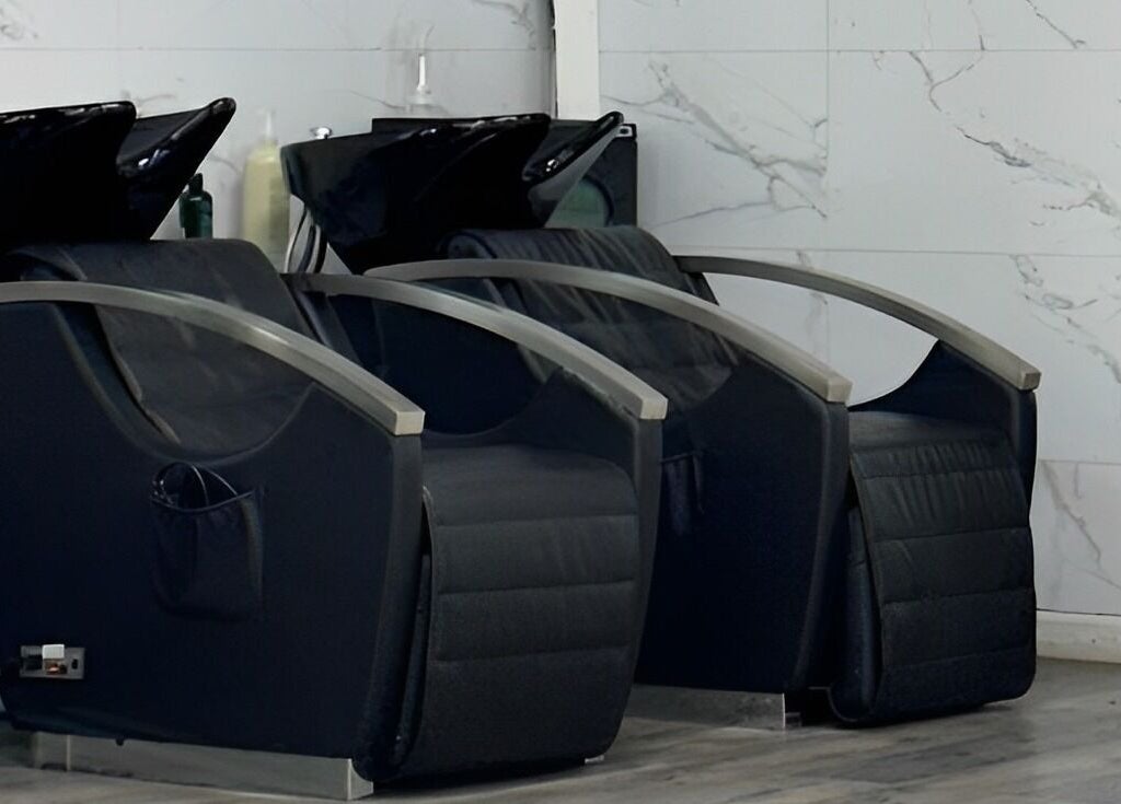 Elegant wash stations at Modern Man South End, Charlotte, North Carolina, US, offer luxury and comfort.