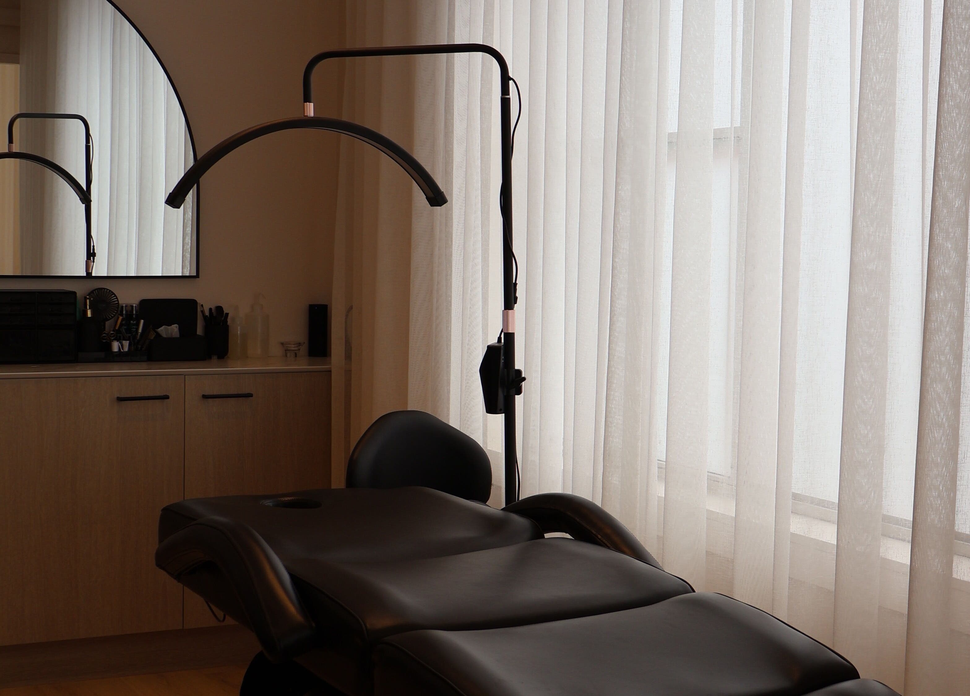 Private treatment room at Lushed Beauty, Wollongong, New South Wales, AU. Featuring modern design and comfortable seating.