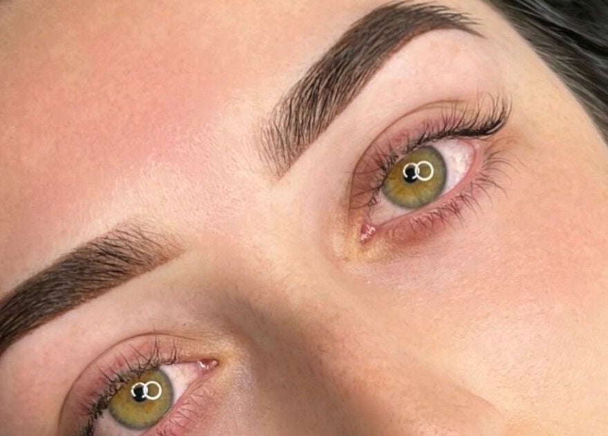 Close-up of perfectly shaped eyebrows at Lushed Beauty, Wollongong, New South Wales, AU.