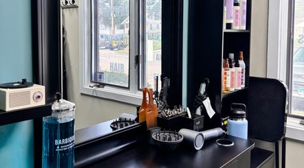 Hair styling tools on display at Haven Hair Salon in East Haven, Connecticut, US.