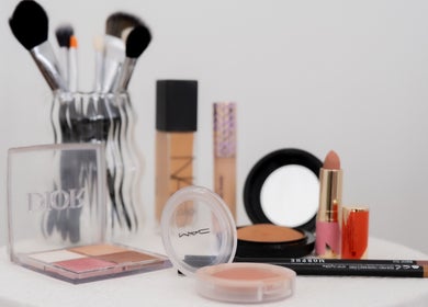Beauty products and brushes at RL Beauty Co. in Seville Grove, Western Australia, AU.