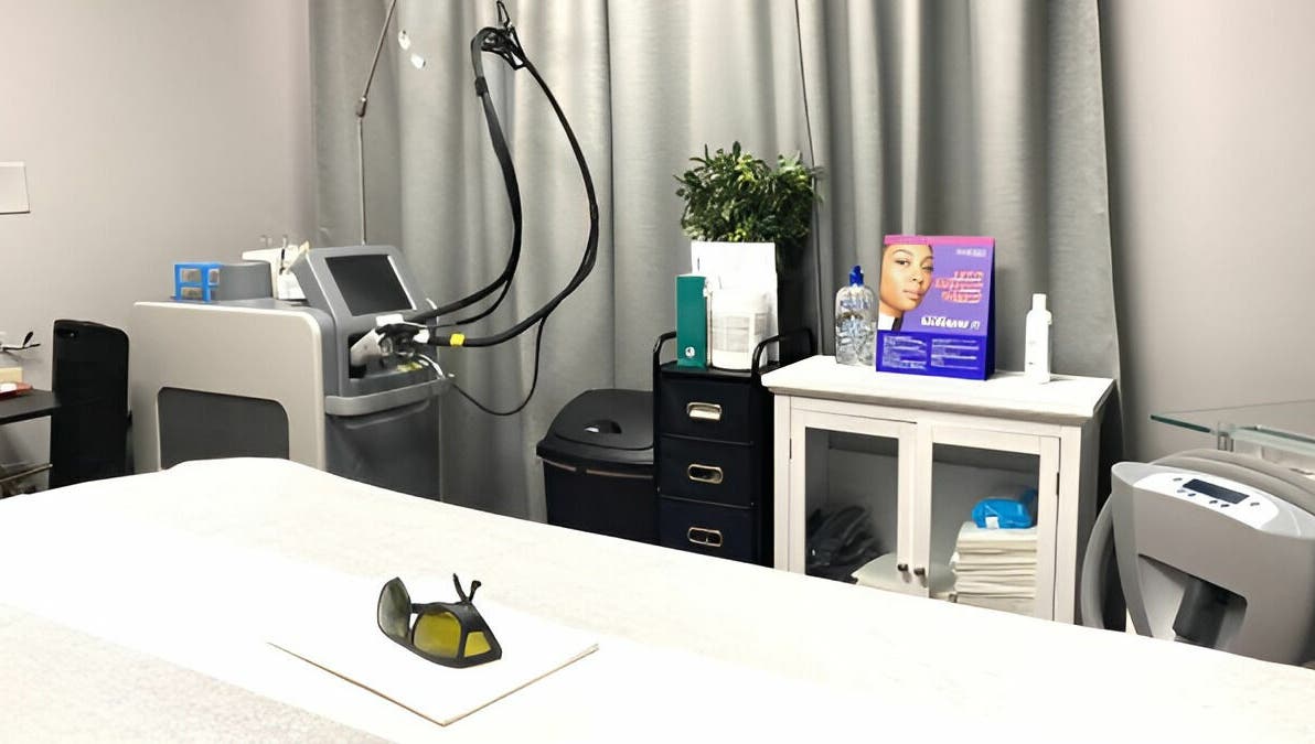 A sleek treatment room at Pure MedSpa, Gilbert, Arizona, US, featuring advanced beauty equipment.