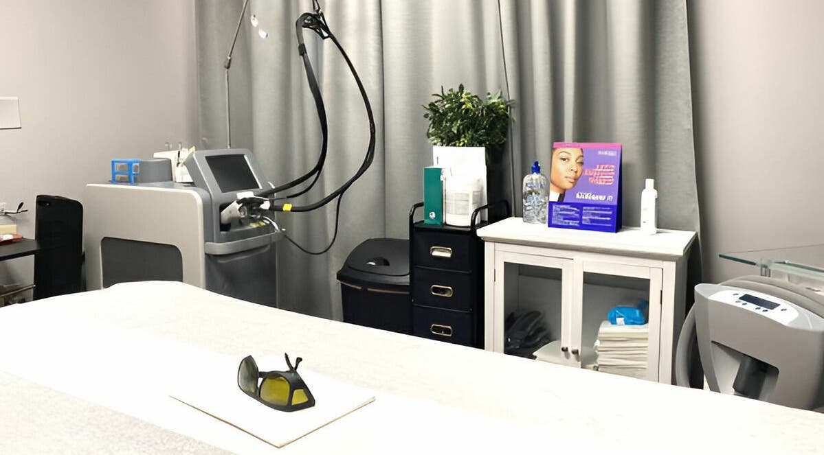 A sleek treatment room at Pure MedSpa, Gilbert, Arizona, US, featuring advanced beauty equipment.