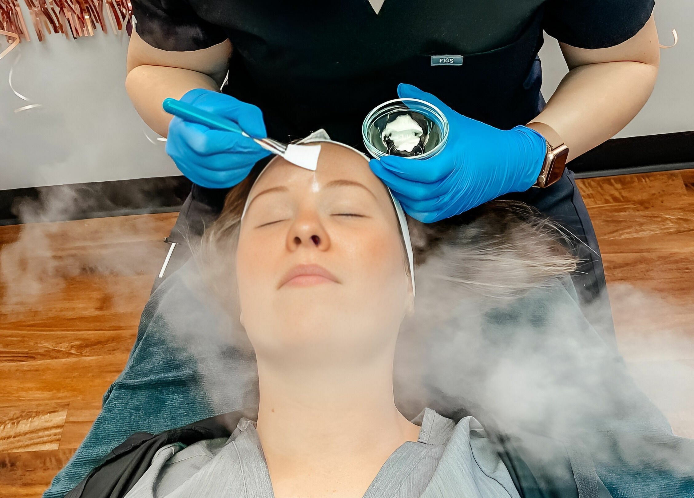 Relaxing facial treatment at Pure MedSpa in Gilbert, Arizona, US, showcasing expert skincare therapy.
