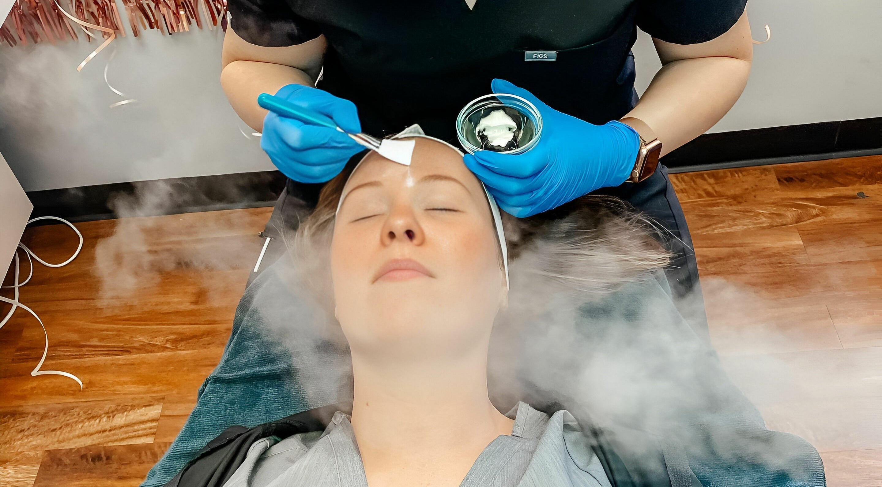 Relaxing facial treatment at Pure MedSpa in Gilbert, Arizona, US, showcasing expert skincare therapy.