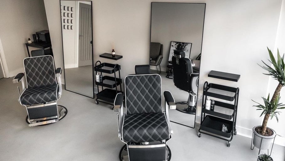 Elegant interior of Marley Mayer Salon - Exmouth offers stylish barber chairs in Exmouth, England, GB.