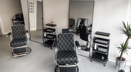 Elegant interior of Marley Mayer Salon - Exmouth offers stylish barber chairs in Exmouth, England, GB.
