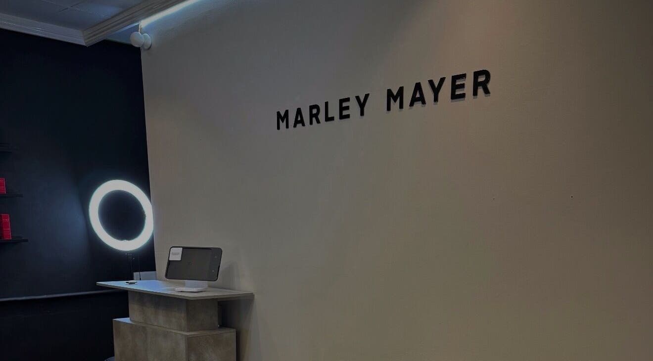 Reception area at Marley Mayer Salon - Plymouth, England, GB with sleek design elements.