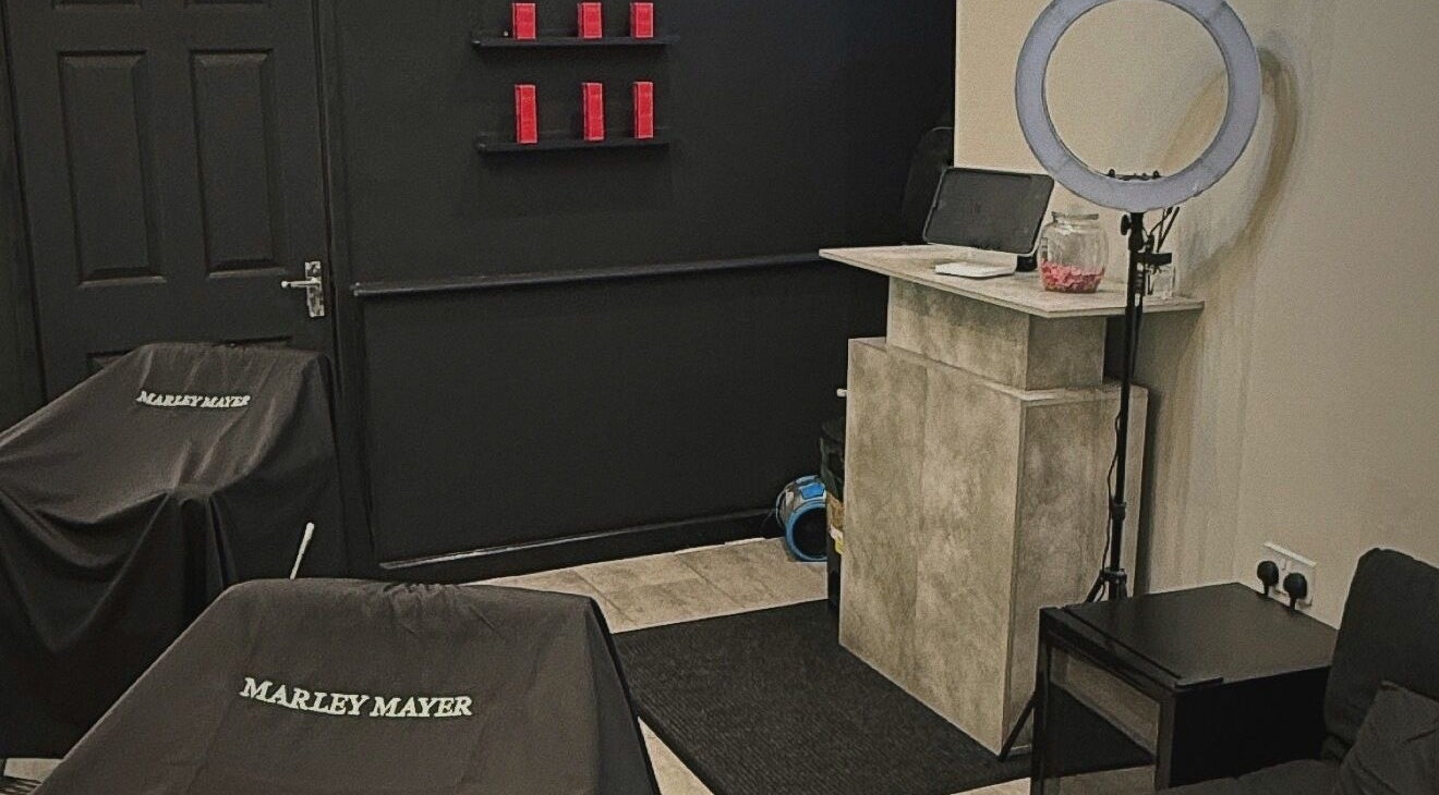 Marley Mayer Salon - Plymouth interior showcasing chairs and a ring light. Located in Plymouth, England, GB.
