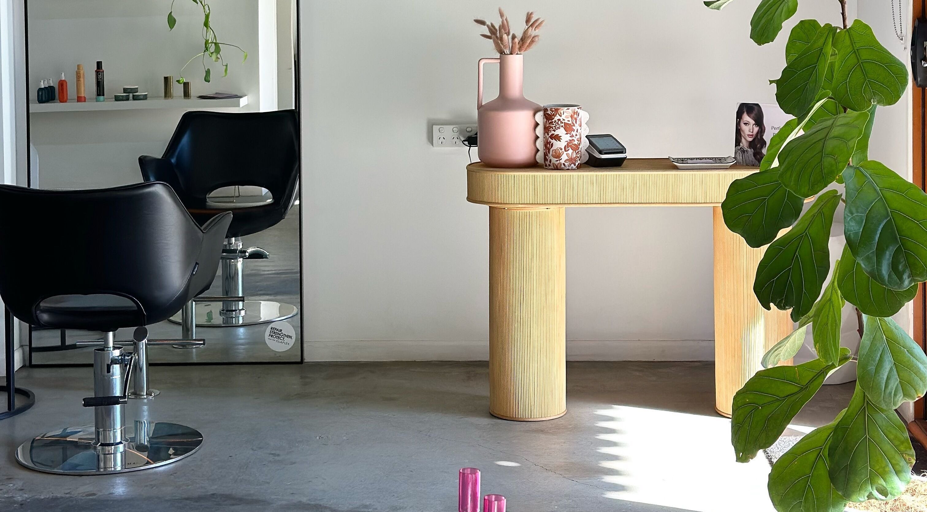 Lávue Hair stylish salon interior with modern decor in Wavell Heights, Queensland, AU.